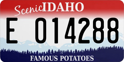 ID license plate E014288