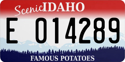 ID license plate E014289