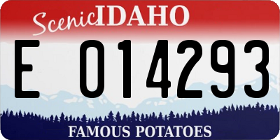 ID license plate E014293