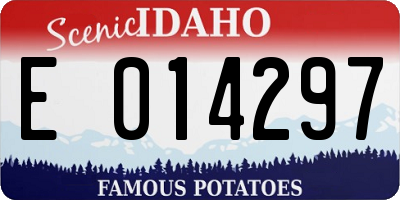 ID license plate E014297