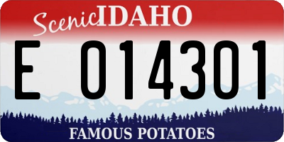 ID license plate E014301