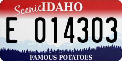 ID license plate E014303