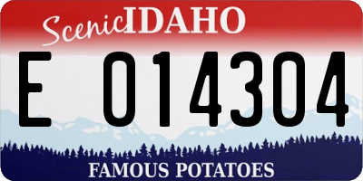 ID license plate E014304