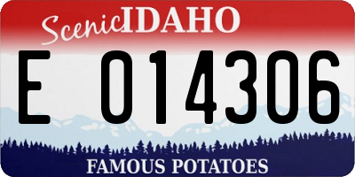 ID license plate E014306