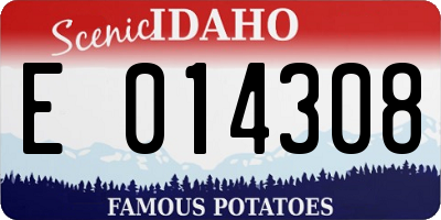 ID license plate E014308