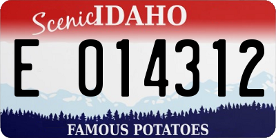 ID license plate E014312