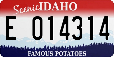 ID license plate E014314