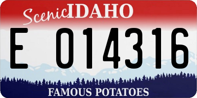 ID license plate E014316