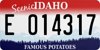 ID license plate E014317