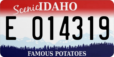ID license plate E014319