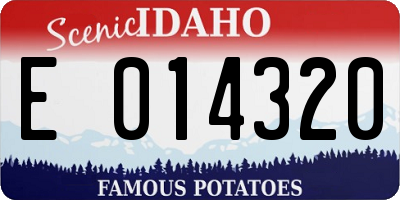 ID license plate E014320