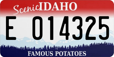 ID license plate E014325