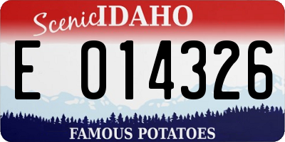 ID license plate E014326