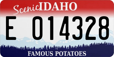 ID license plate E014328