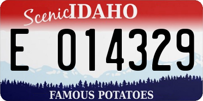 ID license plate E014329