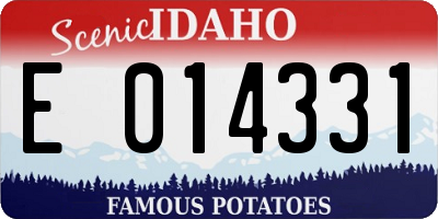 ID license plate E014331