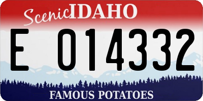 ID license plate E014332