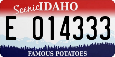 ID license plate E014333
