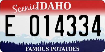 ID license plate E014334