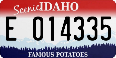 ID license plate E014335