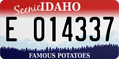 ID license plate E014337