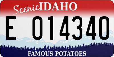 ID license plate E014340