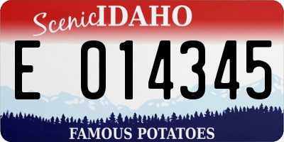 ID license plate E014345