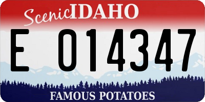 ID license plate E014347