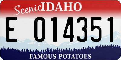 ID license plate E014351