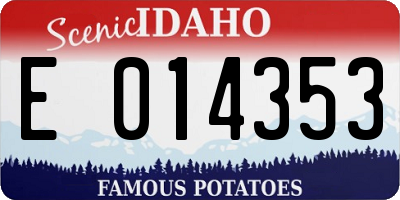 ID license plate E014353