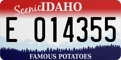 ID license plate E014355