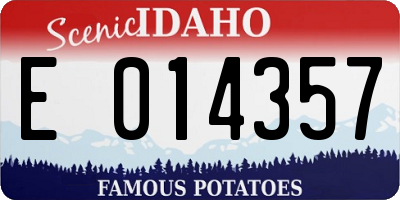 ID license plate E014357
