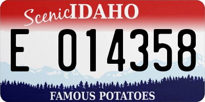 ID license plate E014358