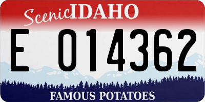 ID license plate E014362