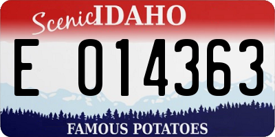 ID license plate E014363