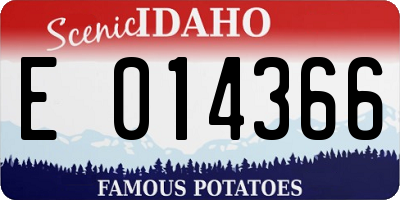 ID license plate E014366