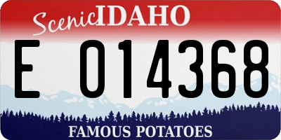ID license plate E014368