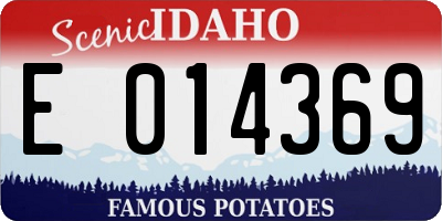 ID license plate E014369