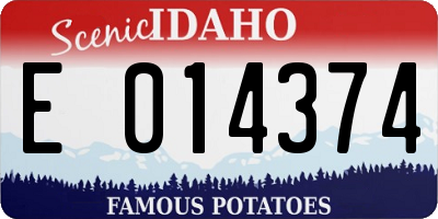 ID license plate E014374