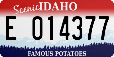 ID license plate E014377