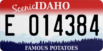 ID license plate E014384