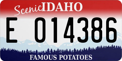 ID license plate E014386