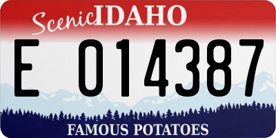 ID license plate E014387