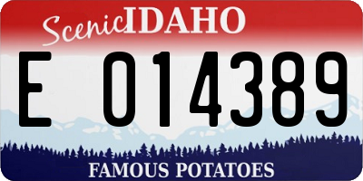 ID license plate E014389