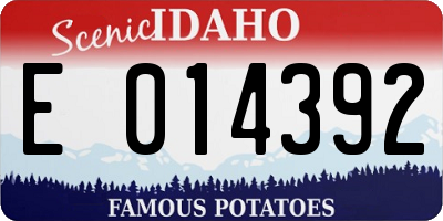 ID license plate E014392