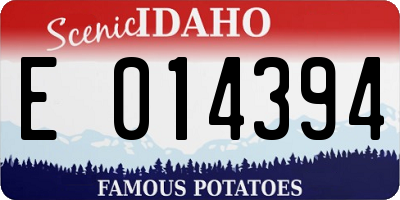 ID license plate E014394