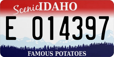 ID license plate E014397
