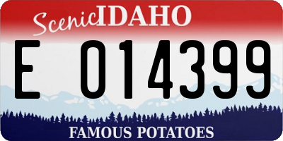 ID license plate E014399