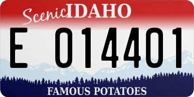 ID license plate E014401
