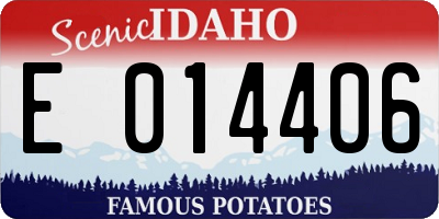 ID license plate E014406